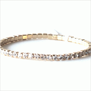 Gold Elastic Rhinestone